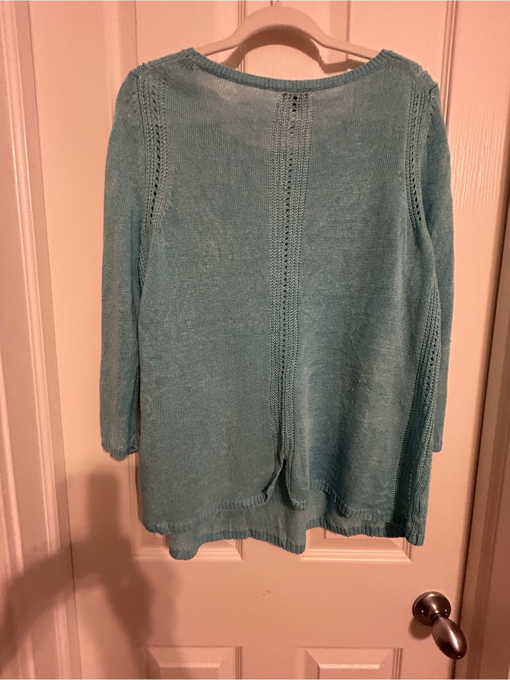 Talbots Aqua Linen Scoop Neck Sweater - Picture 4 of 9